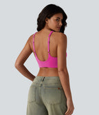 Brassière de sport SoftlyZero™ à maintien léger, dos nu, bretelles réglables, col en U, brassière intégrée bonnets B-DD