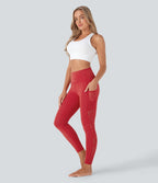 Legging de yoga 7/8 SpeedWave™ taille haute avec poches latérales et empiècements en mesh contrastés à séchage rapide