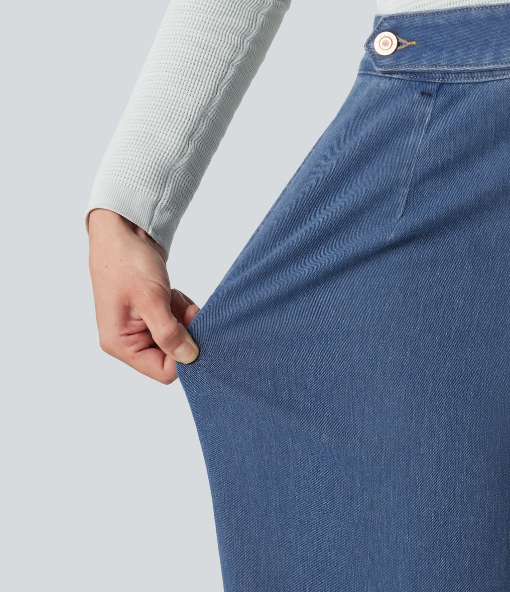 Halara Flex™ Jean droit casual taille haute avec poches