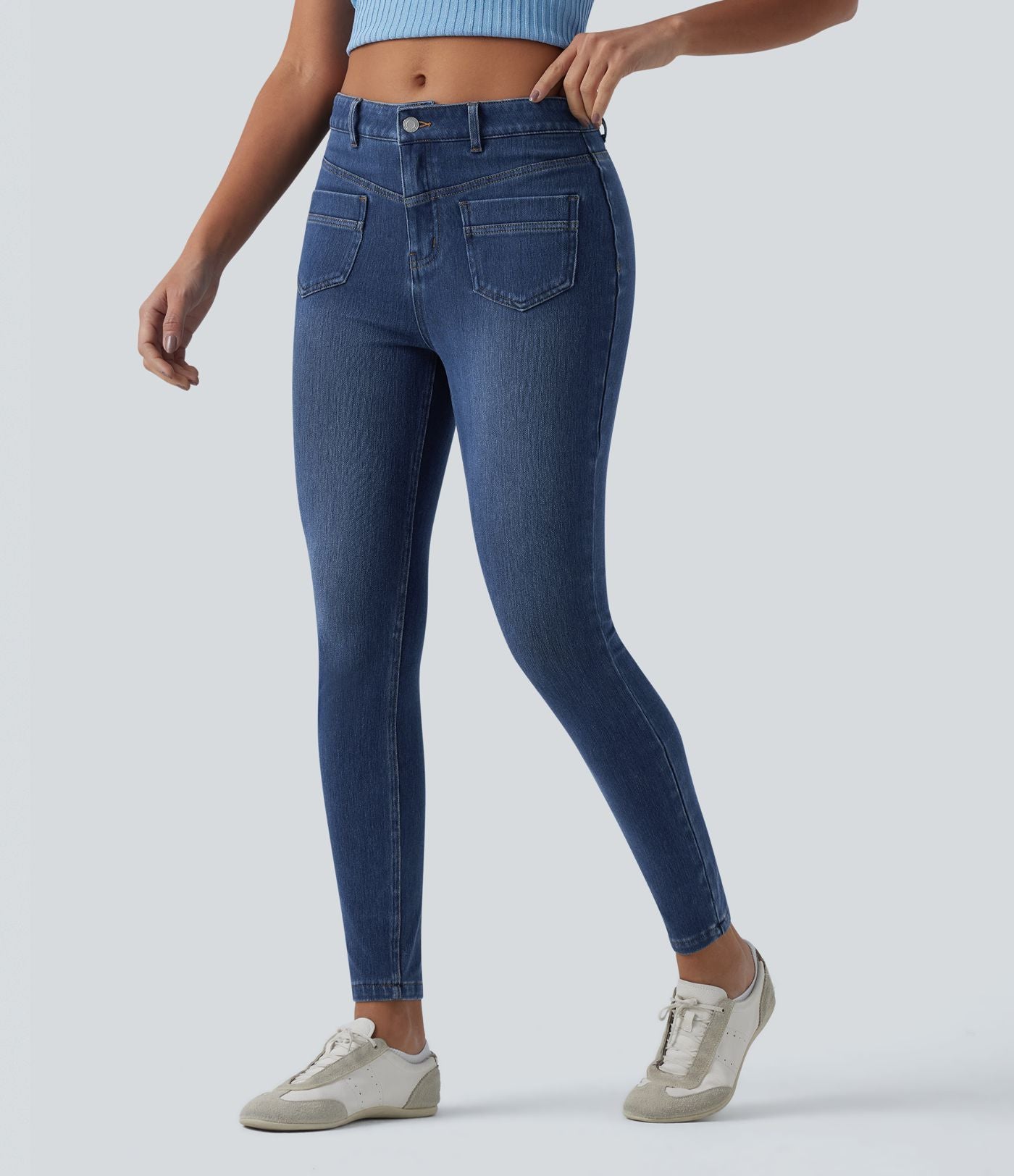 Jean Halara Flex™ skinny décontracté taille mi-haute avec poches