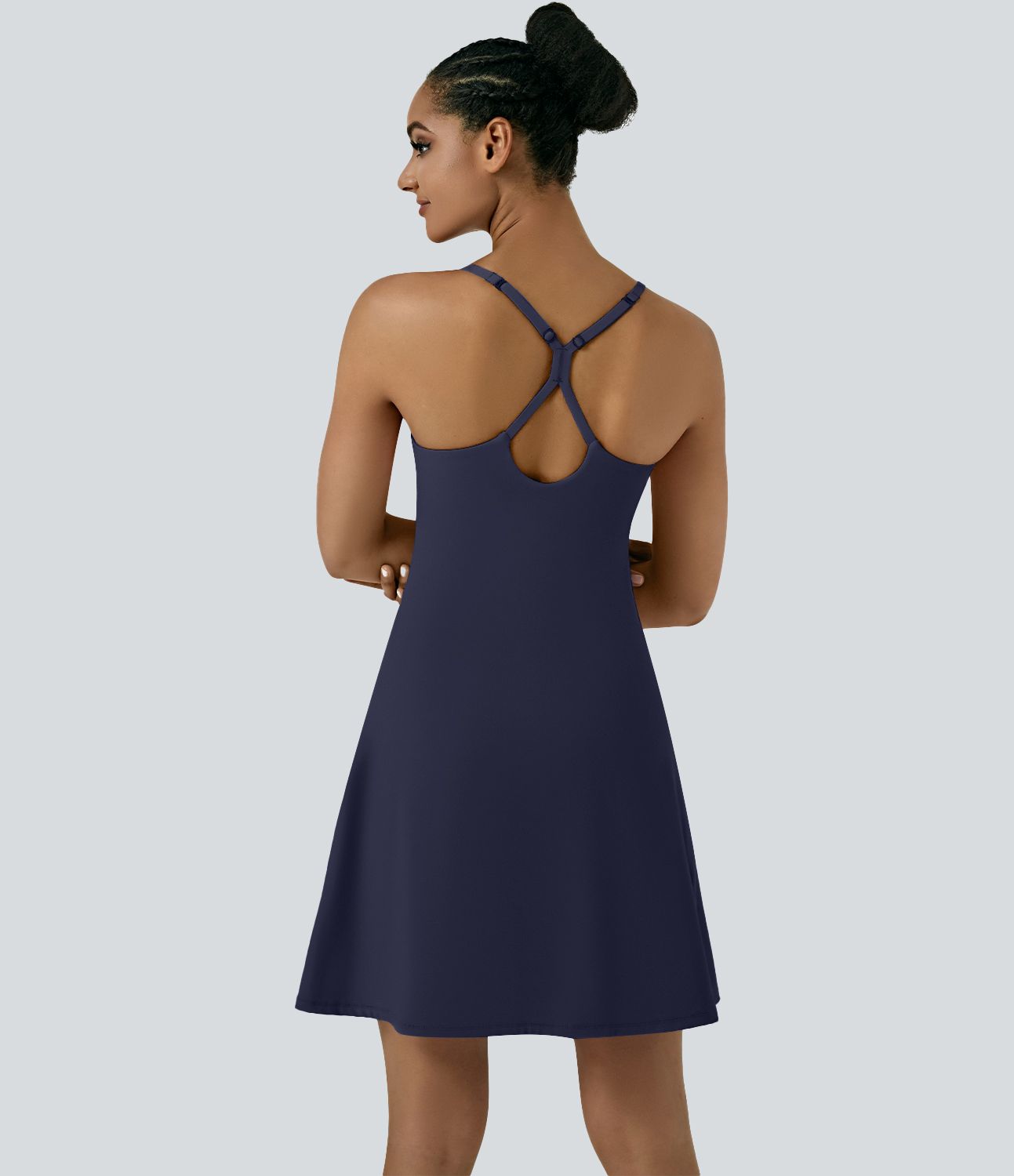 Softlyzero™ Airy Robe Sport de Yoga Plus Longue Dos Nu Découp Bretelles Réglables et Poches