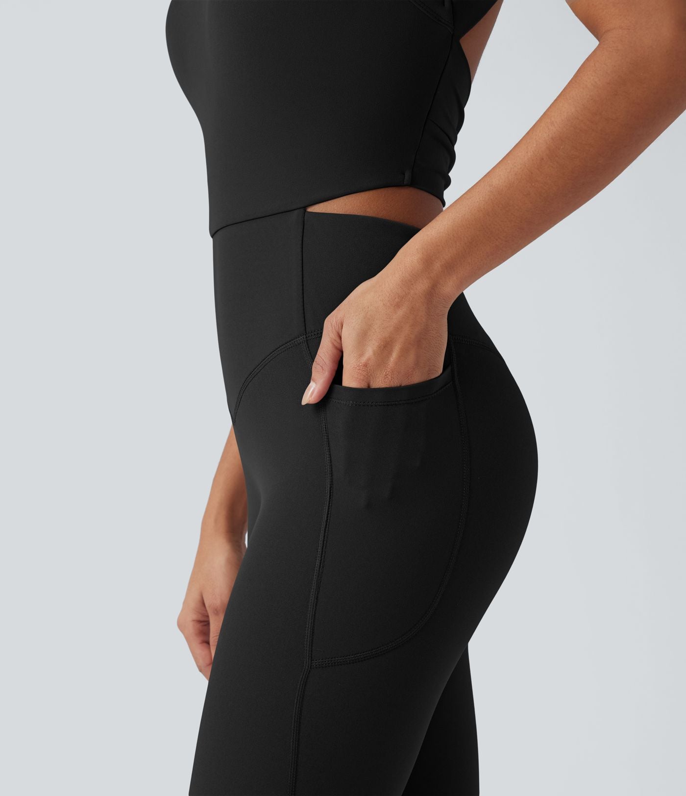 Combinaison d'entraînement gainante Halara UltraSculpt™ avec poches - Édition Easy Peasy - Bonnets E-G