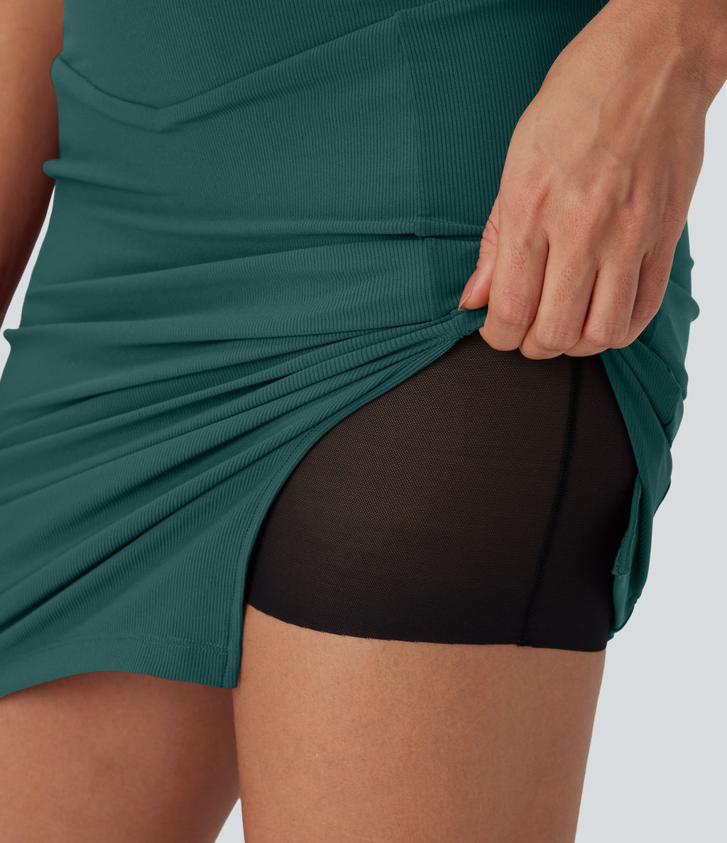Jupe mi-longue moulante décontractée 2-en-1 gainante taille haute anti-poils d'animaux Patitoff™