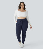 Jogging grande taille SoftlyZero™ Airy taille haute avec cordon de serrage poches latérales longueur complète effet frais InstantCool, protection solaire UPF50+