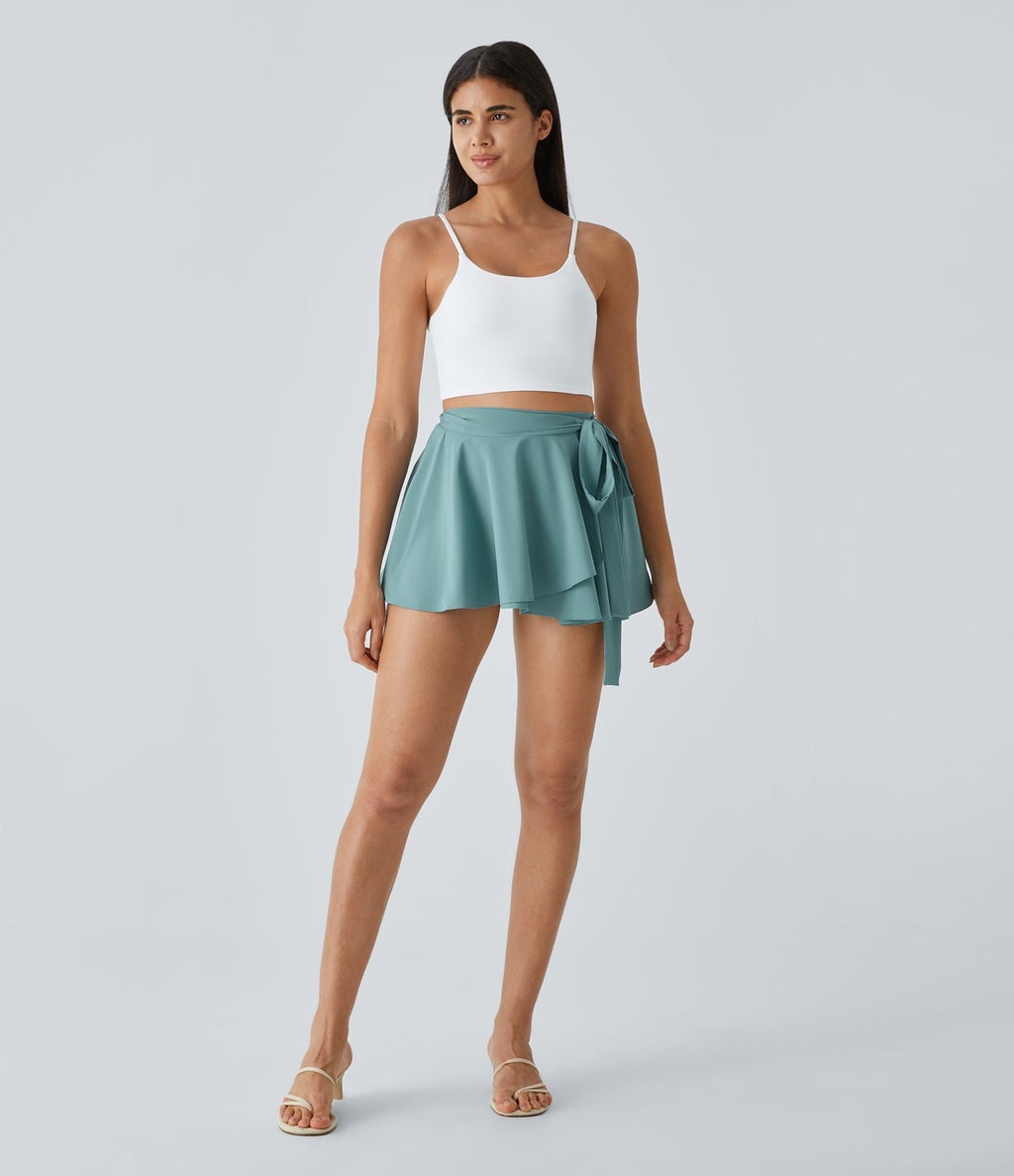 Breezeful™ Jupe Évasée Casual Taille Haute 2 en 1 Poche Latérale Séchage Rapide
