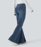 Halara Flex™ Jean Évasé à Taille Haute avec Poche Crossover Tissu Élastique Lavé