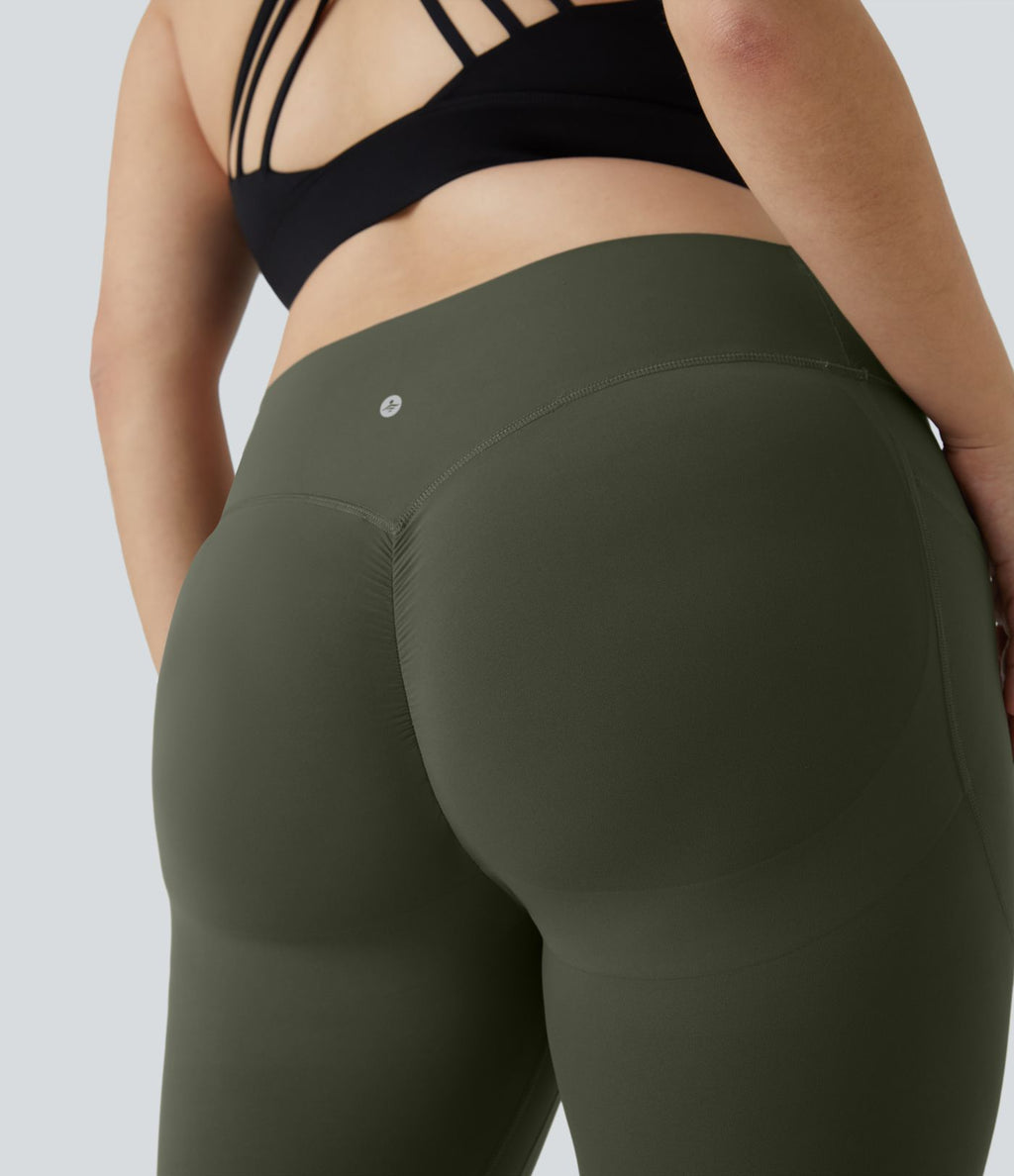Legging d'entraînement gainant galbant taille haute grande taille avec effet scrunch et poches Halara UltraSculpt™