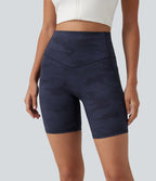 Short cycliste d'entraînement gainant taille haute UltraSculpt™ à imprimé camouflage 17,5 cm avec poches