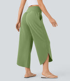 Pantalon fluide resort Breezeful™ à séchage rapide, coupe fendue et effet ventre plat