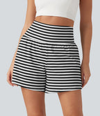 Short 2-en-1 à rayures taille haute 12,5 cm avec poches
