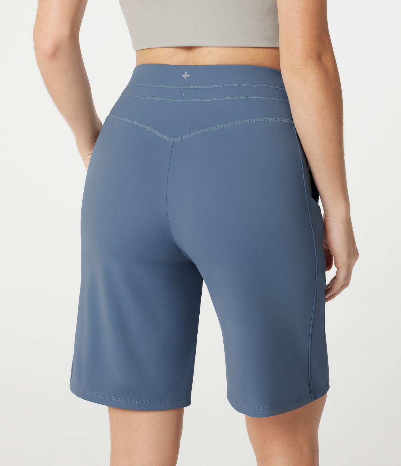 Short de sport SoftlyZero™ en peluche, taille haute, à cordon de serrage et poches