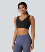 Top de sport yoga SoftlyZero™ Airy 2-en-1 découpe au dos toucher frais