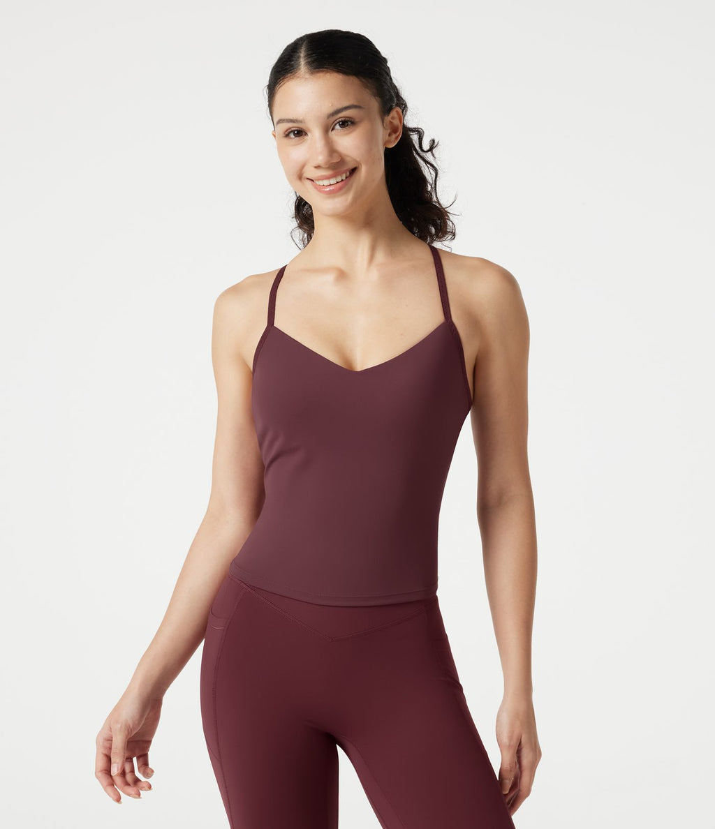Débardeur de yoga SoftlyZero™ Plush col V dos en Y brassière intégrée