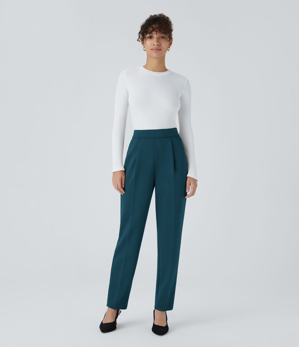 Pantalon de travail Halara Flex™ fuselé, taille haute, avec poches