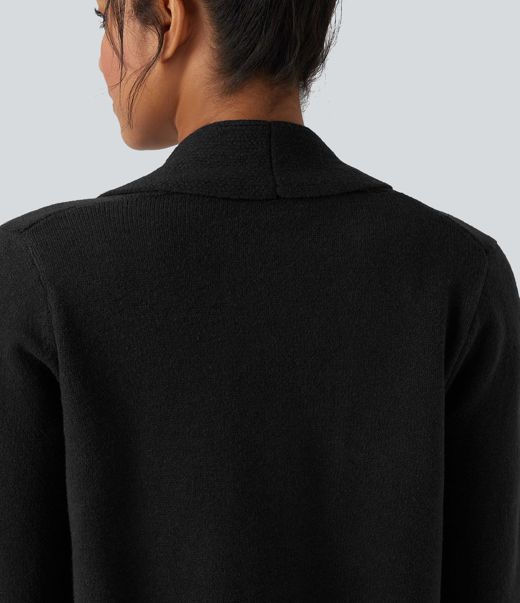 Cardigan col tailleur manches longues avec poches
