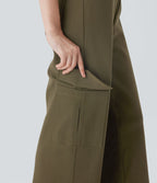 Pantalon cargo de travail taille haute coupe droite avec poches multiples