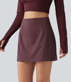 Jupe-short mini taille haute en velours à pois