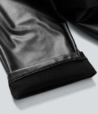Pantalon similicuir évasé gainant taille haute stretch avec poches