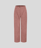 Pantalon en velours côtelé décontracté taille moyenne avec poches latérales