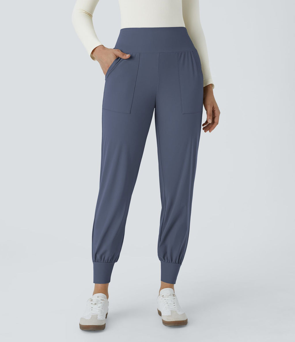 Jogging Casual Uni Taille Haute Poche Latérale