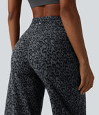 Halara UltraSculpt™ Pantalon de yoga court imprimé léopard ventre plat coupe droite taille haute avec poches