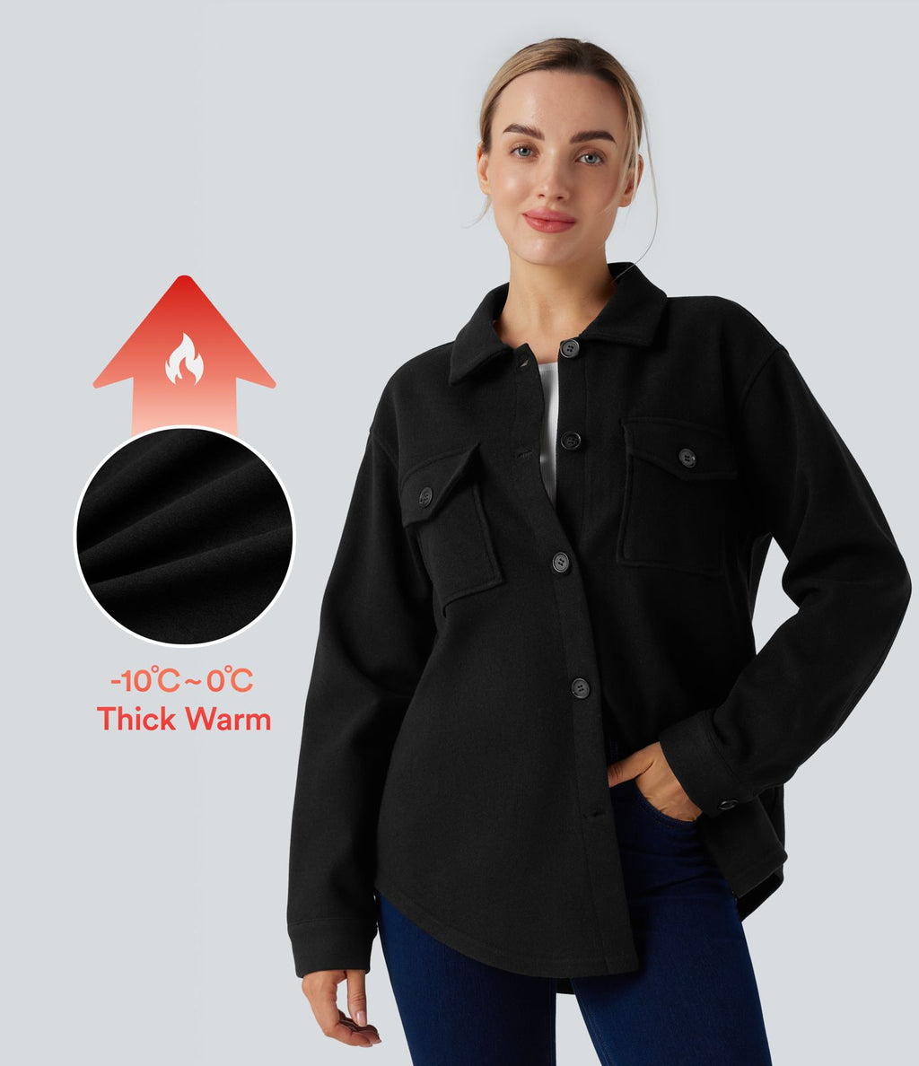 Veste décontractée en molleton manches longues avec poches