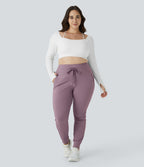 Jogging grande taille SoftlyZero™ Airy taille haute avec cordon de serrage poches latérales longueur complète effet frais InstantCool, protection solaire UPF50+