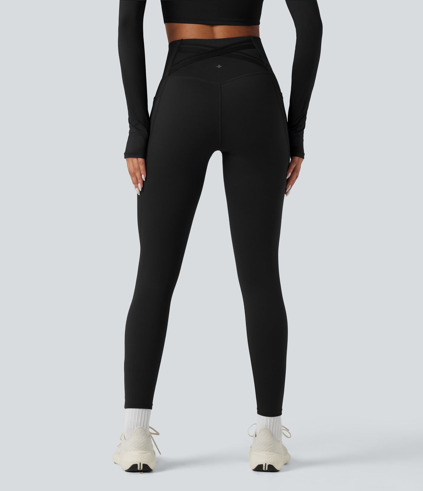 Legging running polaire thermique gainant croisé dos taille haute Halara UltraSculpt™ Heat avec poches