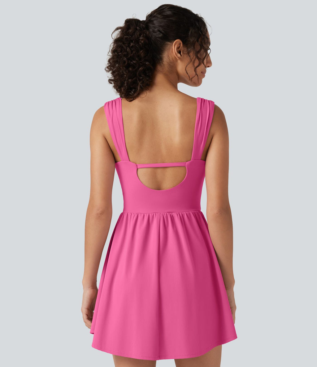 Robe-short mini SoftlyZero™ Plush à encolure cœur avec coussinets amovibles, poches et bonnets B à E, accès facile Easy Peasy