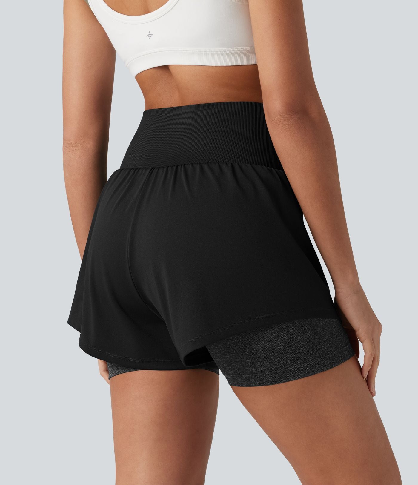 OneForm Short de sport 2-en-1 sans couture taille haute 10 cm avec poche