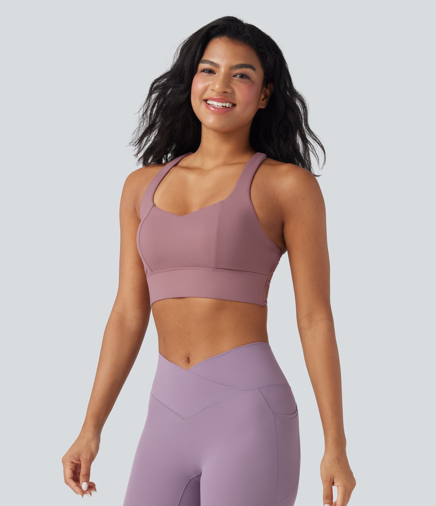 Brassière de sport yoga soutien souple dos nageur à bretelles croisées bonnets A-C
