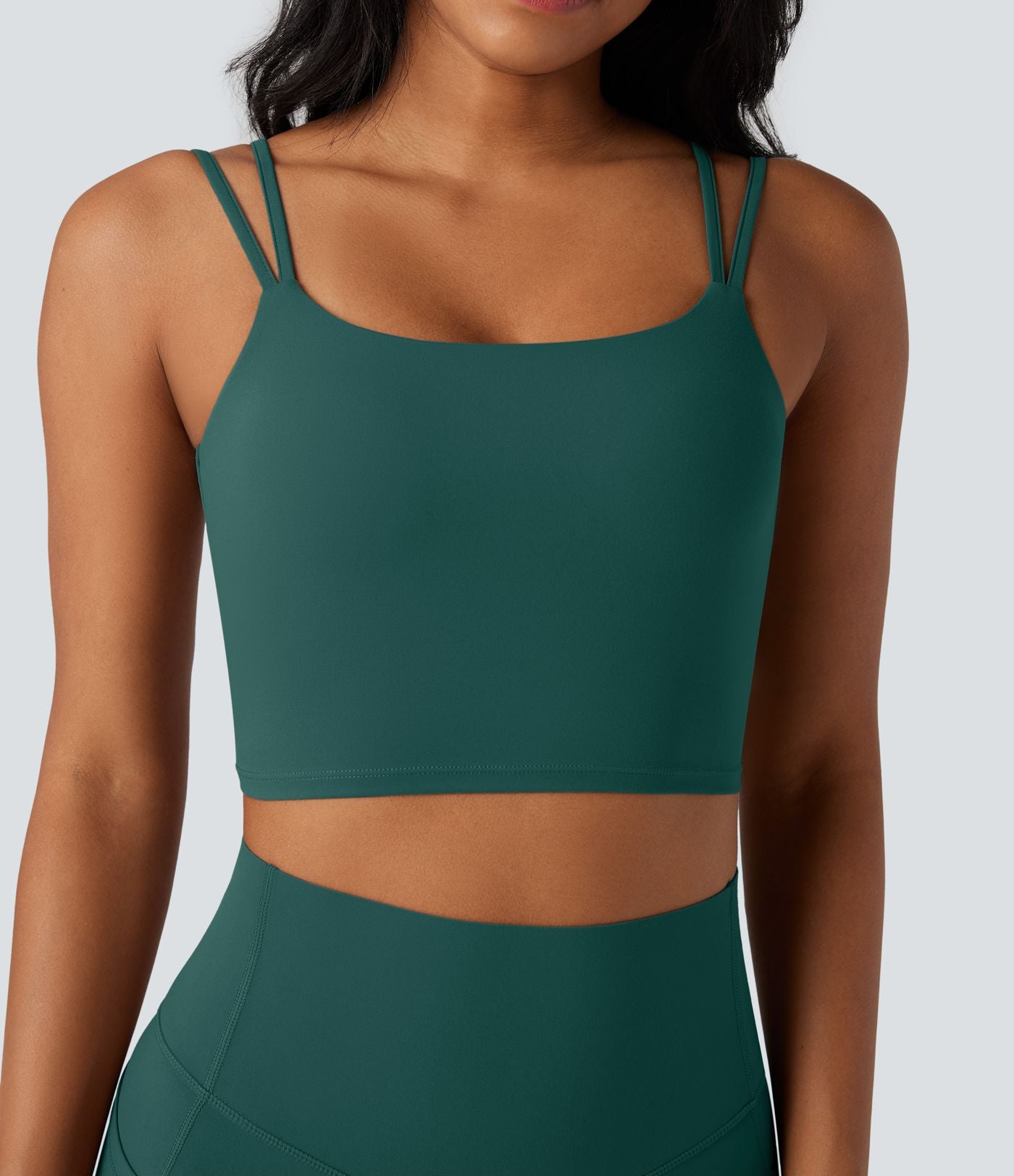 Débardeur yoga court Halara UltraSculpt™ double bretelles torsadé dos nu