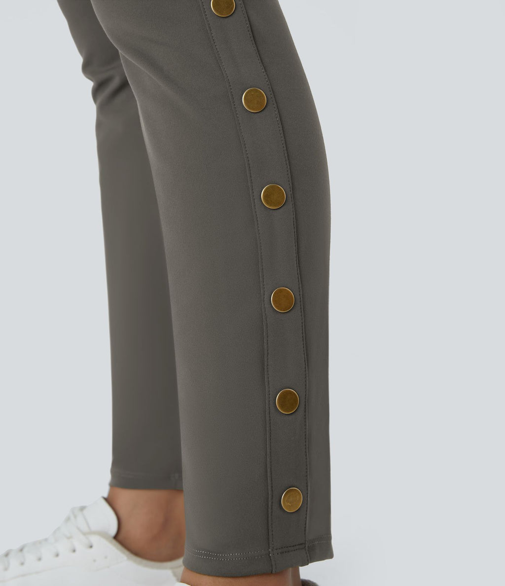 Pantalon taille haute ajusté longueur cheville avec poches décoratives DayStretch