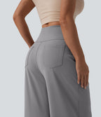 Pantalon large décontracté SoftlyZero™ Airy gainant taille haute effet frais InstantCool avec poches, protection solaire UPF50+