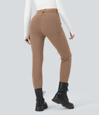 Pantalon cargo ajusté uni taille haute DayStretch avec poches zippées