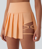Jupe-short de danse mini Breezeful™ à taille haute, plissée, 2-en-1, avec poches latérales et arrière, ourlet asymétrique et séchage rapide