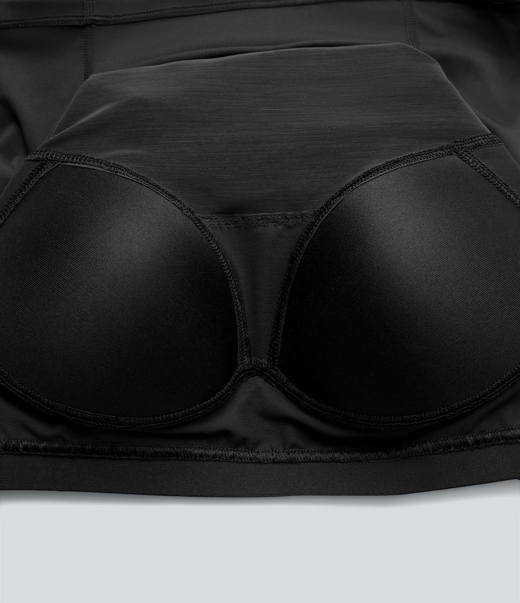 Haut de sport yoga SoftlyZero™ Airy push-up mesh contrastant effet frais InstantCool manches longues avec passe-pouces, protection solaire UPF50+