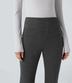 Halara Flex™ Pantalon tailleur évasé pied-de-poule taille haute avec poches
