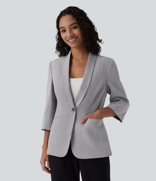Blazer de travail col châle manches 3/4 avec poches