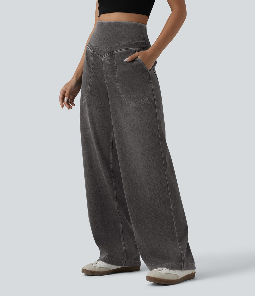 Halara Flex™ Jean large décontracté ventre plat taille haute avec poches
