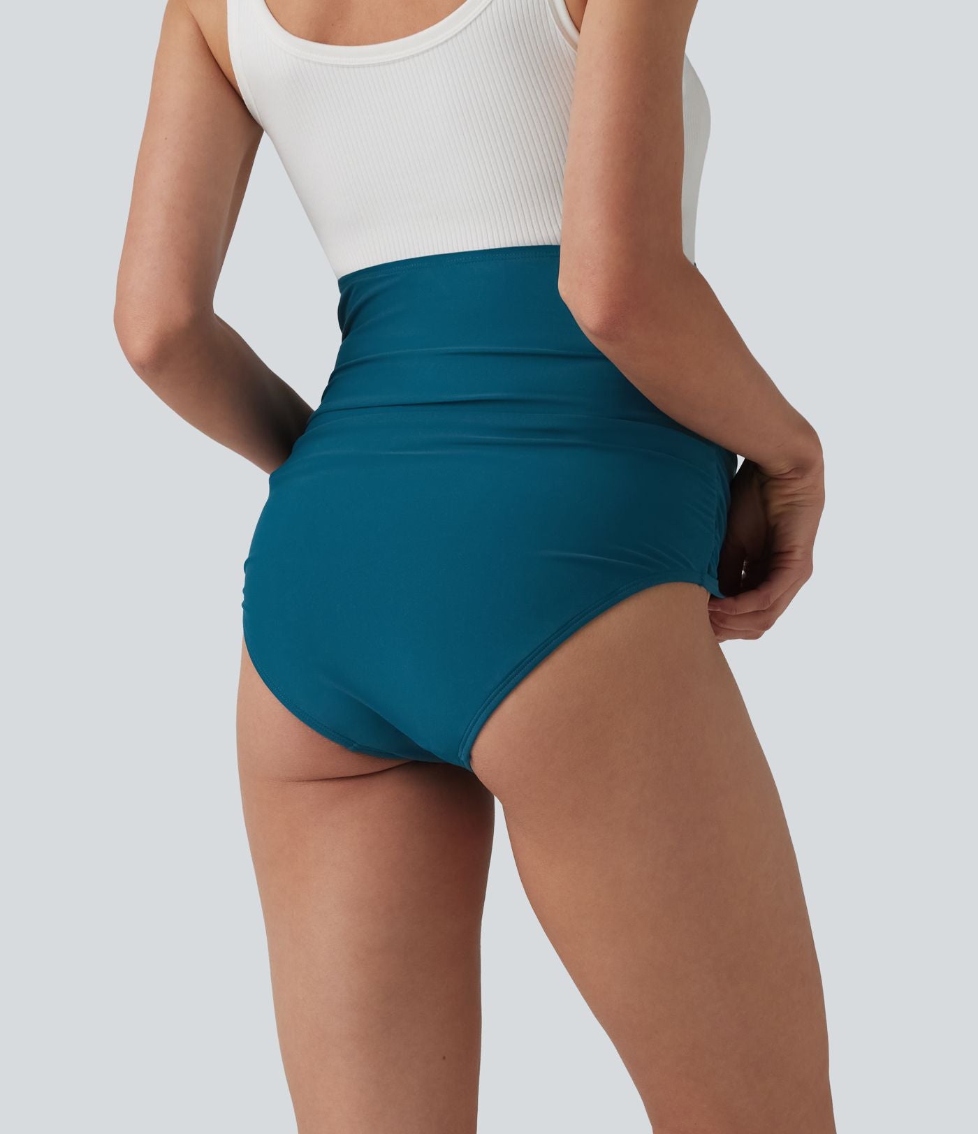 Culotte de bikini de grossesse taille ultra haute avec fronces