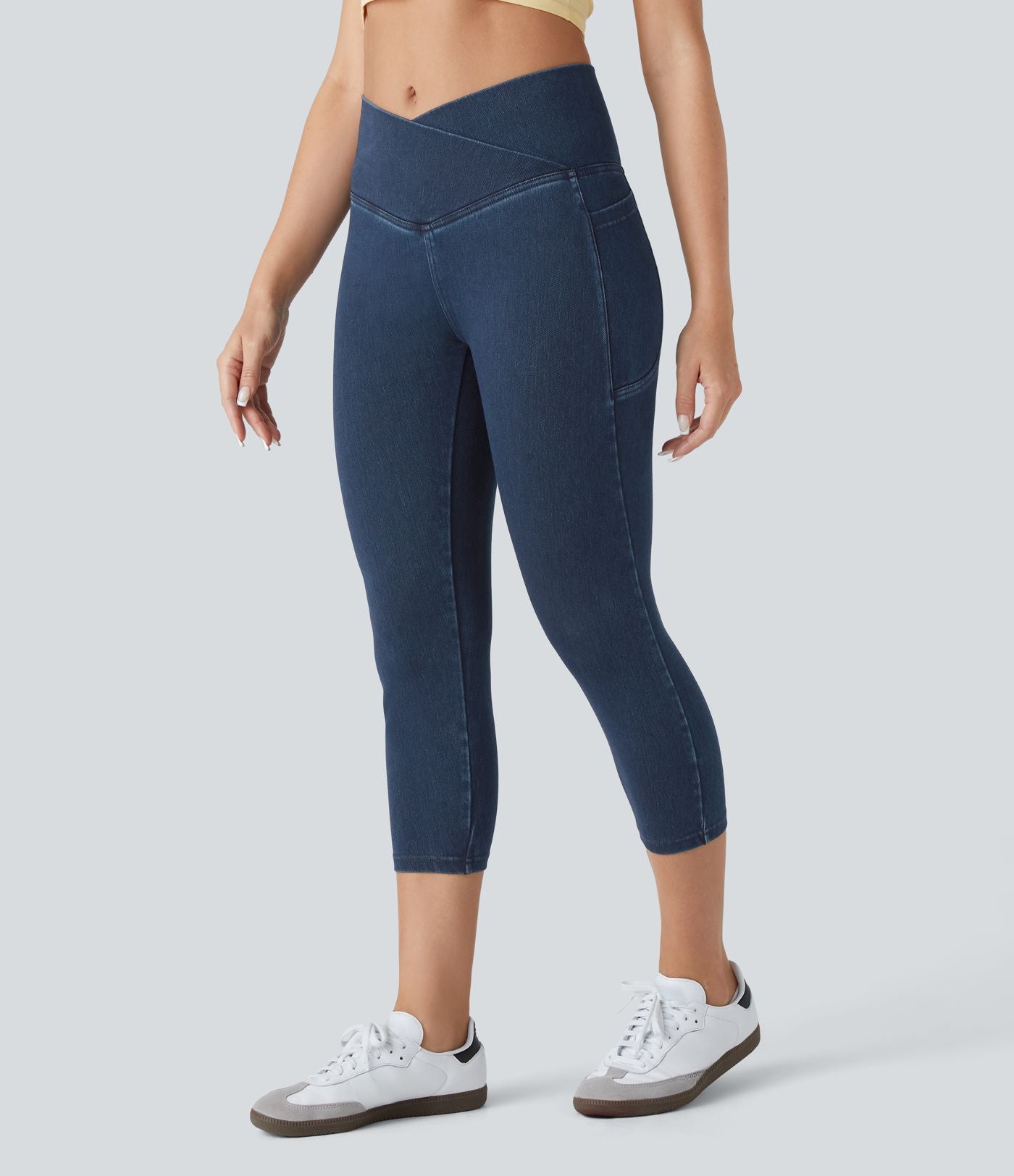 Halara Flex™ Jegging Travail Capri Tricoté Extensible Lavé Poche Latérale Croisée