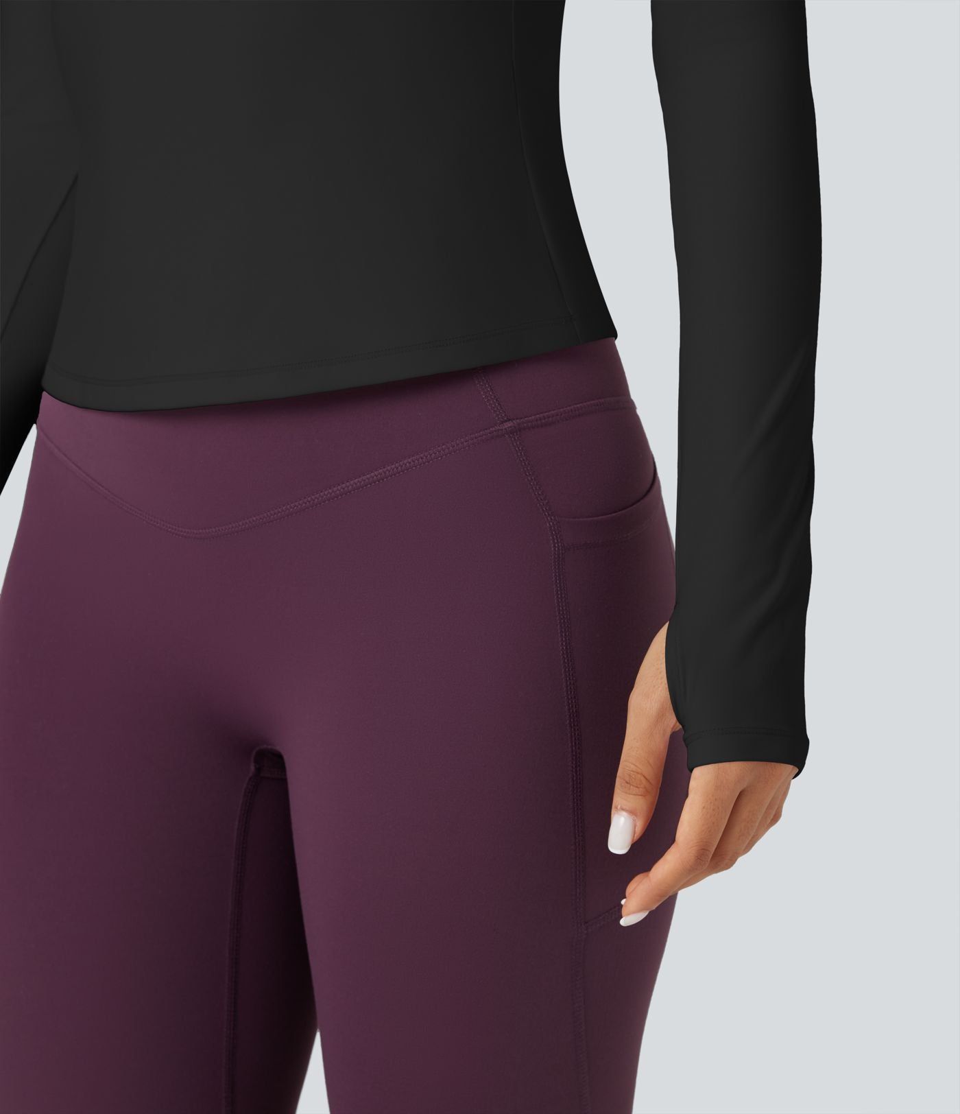 Top de sport yoga SoftlyZero™ Plush manches longues avec trous pouces
