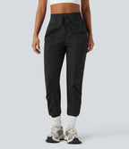 Jogging de danse fuselé froncé séchage rapide effet frais InstantCool taille haute avec cordon de serrage et poches, protection solaire UPF40+