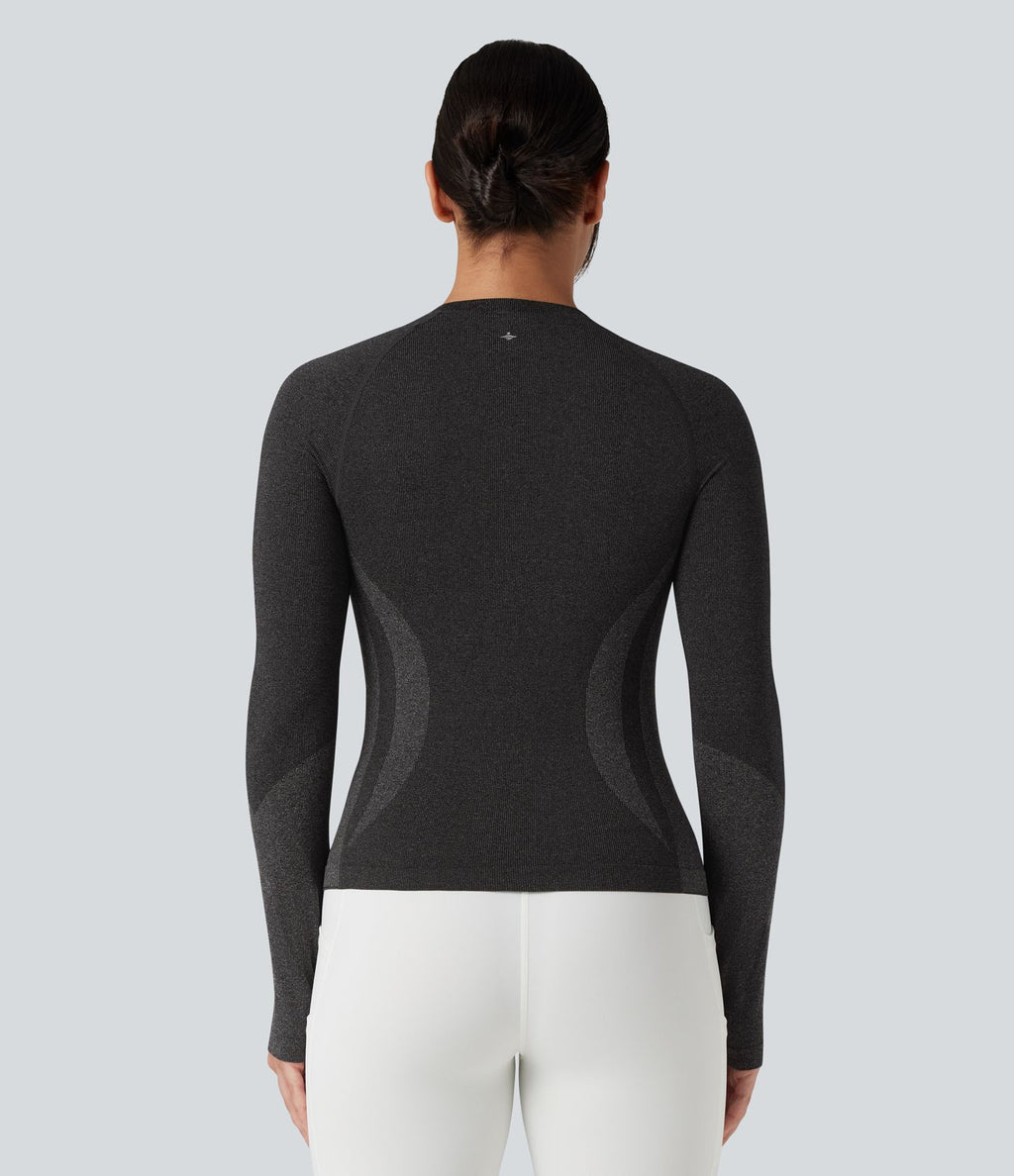Haut de sport yoga manches raglan longues avec passants pouces sans couture OneForm Seamless Flow