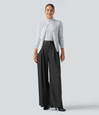 Pantalon de travail Halara Flex™ ample à rayures, taille haute, avec poches