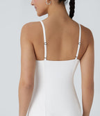 Robe longue fluide à bretelles ajustables avec maille contrastée pour demoiselle d'honneur et invitée de mariage