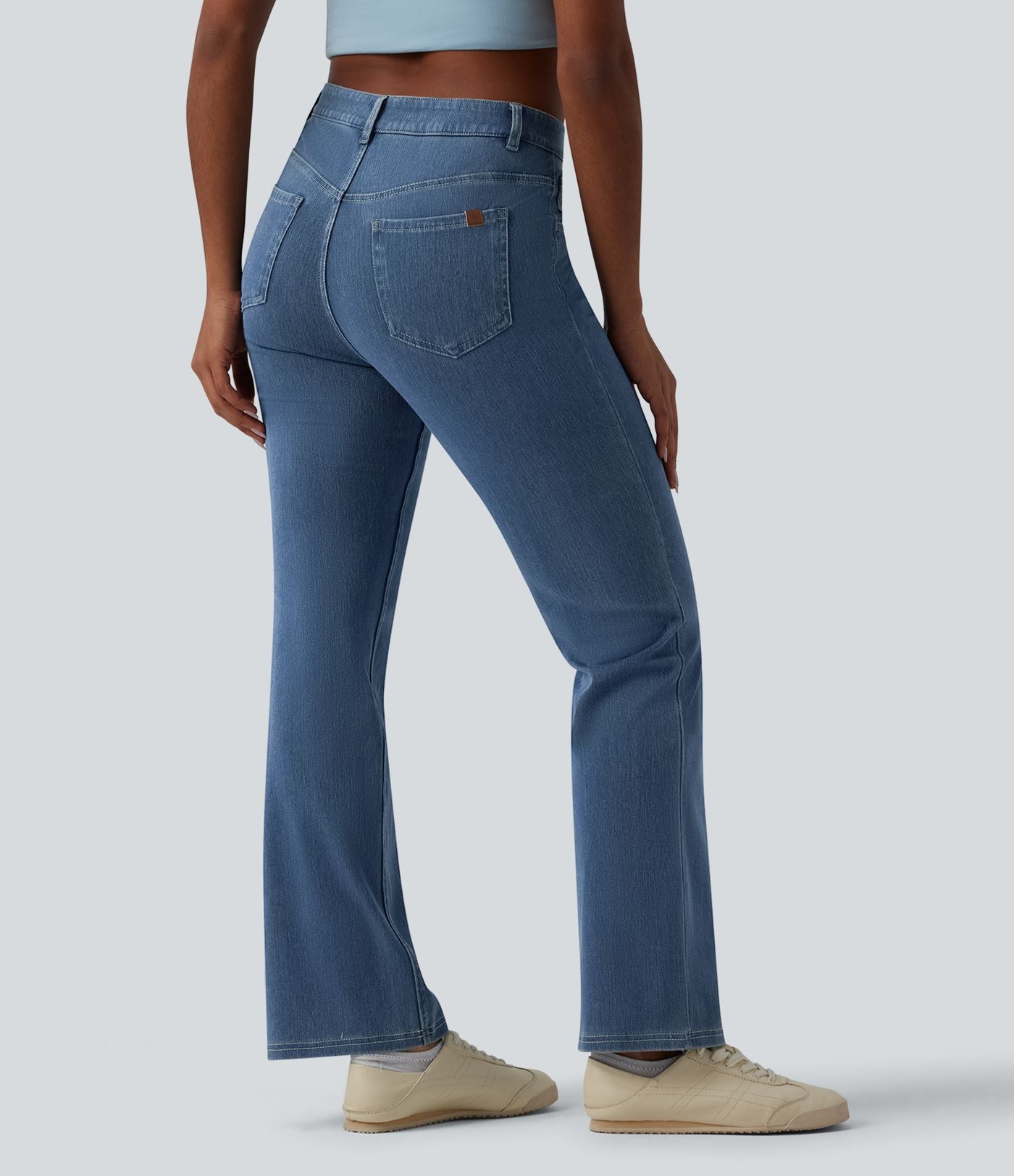 Halara Flex™ Jean Évasé Casual Taille Mi-haute Tricot Extensible Boutonnés Poches