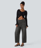 Jean Barrel 7/8 décontracté taille mi-haute avec poches Halara Flex™