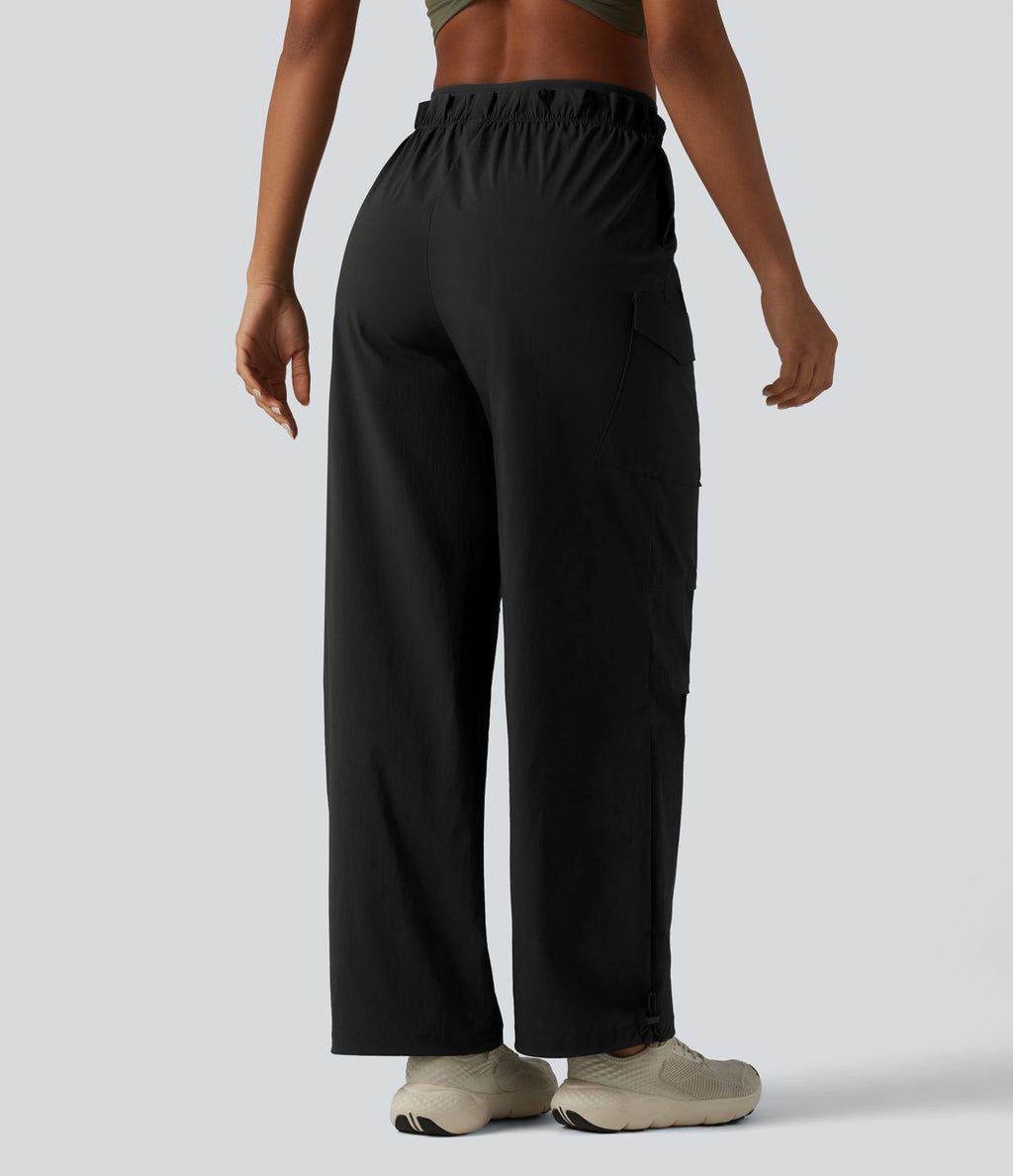 Jogging cargo ample de randonnée taille haute avec poches